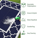 GENIMO Outdoor Rug Waterproof for Patio Decor, 5'x8' Reversible Plastic Straw Rug Carpet, Camping Mats for Outdoor, RV, Backyard, Deck, Balcony, Picnic, Blue & White by CozyNest Decor