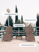 KINGYES Folding Adirondack Ottoman for Adirondack Chair, Coffee by CozyNest Decor