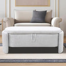 Ottoman Rectangular Storage Ottoman Bench, Footrest Stool Footstool with Lid for Living Room, Bedroom, Entryway, Brown, 47"x17"x18" by CozyNest Decor