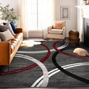 Rugshop Modern Wavy Circles Design Area Rug 12' x 15' Red by TinyTreasures Baby Boutique