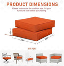 Patio Chair Cushions 19 X 19 X 4 Inch Waterproof Outdoor Seat Cushions for Patio Furniture, Outdoor Sofa Couch Pads with Ties & Handle, Set of 2, Orange by GreenHaven Gardens
