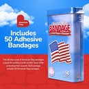 BioSwiss Bandages, American Flag Shaped Self Adhesive Bandage, Latex Free Wound Care, Fun First Aid Kit Supplies for Kids and Adults, 50 Count by TinyTreasures Baby Boutique