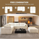 118" 6-Seater Cloud Sofa,Modular Sectional Couch with Ottoman,Modern Deep Seat Upholstered Couches with Plush Corduroy Fabric for Living Room Furniture,Bedroom and Apartment,No Assembly Required,White by CozyNest Decor