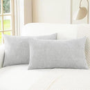 CaliTime Throw Pillow Covers Decorative 12 X 20 Inches Pack of 2 Cozy Chenille Cushion Cases for Couch Sofa Bed Living Room Home Moonbeam Gray by CozyNest Decor