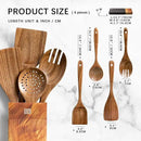 Wooden Spoons for Cooking, Nonstick Cooking Utensil Set with 4 Piece Acacia Wooden Spatulas and Spoons for Cooking, Terrific for Everyday Kitchen Tasks by CozyNest Decor