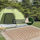 Pauwer Waterproof Outdoor Rug 8x10, Reversible Plastic Straw Patio Camping Rug, Indoor Outdoor RV Mat Carpet for Deck, Camper, Porch, Balcony, Backyard, Picnic, Bordered Beige by GreenHaven Gardens