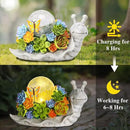Afirst Solar Garden Snail Statues with Succulent Outdoor Resin Figurine Solar Lights Statue Decorations for Lawn, Patio, Balcony, Yard Ornament by GreenHaven Gardens
