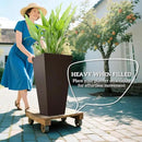 Outsunny Tall Planters for Outdoor Plants Set of 3, 28 in Taper Planters with Drainage Holes, Indoor Grande Plant Pots, Front Porch Decor, Brown by CozyNest Decor