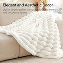BEDELITE Faux Fur Throw Blanket for Couch, Soft and Cozy Luxurious 3D Striped Fluffy Blanket, 770GSM Thick Warm Plush Fuzzy Faux Rabbit Fur Blanket for Women Gift (Cream, 50"x 60") by CozyNest Decor