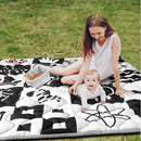 Baby Play Mats for Floor, Upgraded Thick Soft 50x50 Playpen Mat, Anti-Slip Bottom, Foldable and Machine Washable Playmat for Babies and Toddlers Infants(High Contrast) by TinyTreasures Baby Boutique