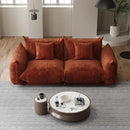 Modern Minimalist Chenille Modular Sectional Sofa, Oversized Couch and Loveseat Set with Thick Cushions, Upholstered Sofa for Small Spaces, Living Room, Bedroom, Office, Apartment(Orange,75" Loveseat) by CozyNest Decor