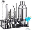 Cocktail Shaker Set Bartender Kit : 15-Piece Stainless Steel Bartender Kit with Acrylic Stand Bars Set with All Practical Bars Accessories, Bar Tools for Drink Mixing, Bar, Home, Lounge & Party by CozyNest Decor