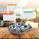 Stainless Steel Plates for Kids, Toddler Plate, Non Toxic Baby Dinnerware, BPA-Free Feeding Tray, Durable, Easy to Clean, Compatible with Dishwasher, Freezer, Microwave by TinyTreasures Baby Boutique