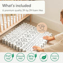 Baby Play Mat for Floor – 4x6ft Boho | Soft Non Toxic Premium EVA Foam Tiles for Tummy Time, Crawling & Playroom – Waterproof Interlocking Floor Mat for Babies & Toddlers by Lillefolk (6 Tiles) by TinyTreasures Baby Boutique
