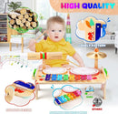 Wingyz Kids Drum Set for Toddlers Baby Music Instruments 7 in 1 Montessori Preschool Musical Toys Children Drum kit Xylophone Tambourine Birthday Gifts for Boys and Girls by TinyTreasures Baby Boutique