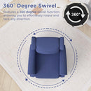 Swivel Rocker Recliner Chair Set of 2, Nursery Glider Chair, Nursery Rocking Chairs, Manual Reclining Chair, Blue by TinyTreasures Baby Boutique