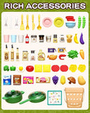 33.8IN Kids Kitchen Playset, 70PCS Kid Play Kitchen with Realistic Lights & Sounds, Spray Sink Toy Kitchen Accessories, Pretend Food Toys Kitchen for Boys Girls Toddlers(Green) by TinyTreasures Baby Boutique