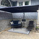PURPLE LEAF 8 Feet Square Cantilever Umbrella Patio Umbrella with Base Outdoor Umbrella Aluminum Offset with 360-degree Rotation for Garden Deck Pool Patio, Navy Blue by GreenHaven Gardens