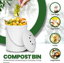 Utopia Kitchen Compost Bin for Kitchen Countertop, 1.3 Gallon Compost Bucket for Kitchen with Lid, Includes 1 Spare Charcoal Filter (White) by GreenHaven Gardens