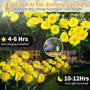 Neporal Solar Flowers Outdoor Waterproof, 4PK 7-Stem Yellow Camellia with 2 Lighting Modes & Romantic Warm Light, Solar Lights Outdoor Decorative for Garden, Yard, Pathway, Gardening Gifts for Women by GreenHaven Gardens