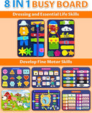 Exorany Busy Board Montessori Toys for Toddler Boy & Girl Birthday Gifts, Busy Book Learning Sensory Toys for Toddlers, Toddler Travel Toy Educational Activities Learn Fine Motor Skills by TinyTreasures Baby Boutique