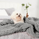 Amélie Home Chunky Knit Throw Blanket for Couch, Soft Chenille Crochet Blanket for Sofa, 50"x60", Light Grey by CozyNest Decor