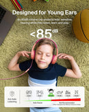 Belkin SoundForm Mini Kids Wired Headphones w/USB C to 3.5mm Dongle, Built-in Mic & Fun Stickers, 85dB Max Volume – for Online Learning, Travel, Compatible w/iPhone 16, iPad, Galaxy S25, etc - Pink by TinyTreasures Baby Boutique