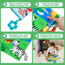 Baby Soft Cloth Crinkle Books Early Education Interactive Stroller Car Seat Sensory Toys with Tails Newborn Development Gifts for 0-6 Months Infants Toddler Baby Boys Girls(Jungle & Farm) by TinyTreasures Baby Boutique