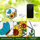 Butterfly Sunflower Stained Glass Suncatchers Windows Hanging Decorative,Hand Paint Sun Sunflower Catchers Indoor Ornaments with Stick Hook,Memorial Gifts for Mom/Women by GreenHaven Gardens