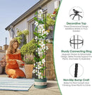 2 Pcs Garden Trellis for Climbing Plants, 6.2 Ft Rustproof Metal Pipe with Heavy Duty Plastic Coated, Garden Outdoor Indoor Potted Plant Support, Obelisk Garden Trellis for Climbing Vine