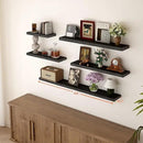 BGMG Wood Floating Shelves 48 inch, Wide Rustic Wooden Wall Shelves for Bathroom Living Room Bedroom Kitchen Farmhouse Set of 2-48x 6.7 x1.25 inch- Black by CozyNest Decor