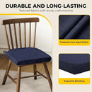 downluxe Indoor Chair Cushions for Dining Chairs, Soft and Comfortable Textured Foam Kitchen Chair Pads with Ties and Non-Slip Backing, 16" x 16" x 2", Navy, 6 Pack by CozyNest Decor