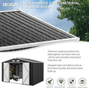 Aoxun 9.4x7.3x6.5 FT Outdoor Storage Shed, Garbage Can, Outdoor Metal Shed for Tool, Garden, Bike, Placed in Patio, Garden (Black) by GreenHaven Gardens