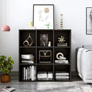 9-Cube Storage Shelf Bookcase - Wooden 3-Tier Free Standing Open Bookshelf for Home and Office, Organizer Cabinet in Black by CozyNest Decor