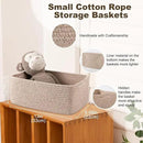 3 Pack Small Storage Baskets for Organizing, Cute Woven Decorative Gift Baskets for Shelves, Mini Closet Organizer Bins with Handles-13''Lx8.66''Wx5.11''H-Brown by CozyNest Decor