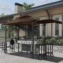MASTERCANOPY 11 x 5 Grill Gazebo with Extra Side Awning Outdoor BBQ Gazebo with 2 LED Lights for Patio Party Backyard Picnic(Brown) by GreenHaven Gardens