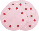 Whaline 4Pcs Round Placemats Daisy Strawberry Embroidered Place Mats Summer Strawberry Dinner Table Mats for Home Wedding Baby Shower Birthday Party Decor by CozyNest Decor