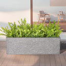 24 Inch Rectangular Concrete Planter,Durable All-Weather Use with Drainage Holes,Large Rectangular Planter for Outdoor Indoor Plants by CozyNest Decor