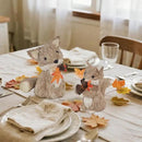 winemana Fall Decor Thanksgiving Decoration Sisal Fox, Set of 2 Table Centerpiece Foxes Animals Figurines, Handmade Ornaments Autumn Fall Decorations for Home Mantel Fireplace by CozyNest Decor