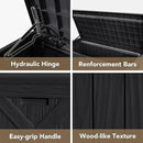 Devoko 120 Gallon Deck Box Resin Outdoor Storage Box Waterproof for Patio, Large Outdoor Storage Bench Lockable for Outside (Black) by GreenHaven Gardens