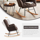 Nursery Rocking Chair, Teddy Upholstered Glider Rocker with High Backrest Armchair, Modern Rocking Accent Chairs for Nursery, Living Room, Bedroom, Offices (Brown) by TinyTreasures Baby Boutique