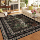 5x7 Area Rugs Impressionist-Style Vintage Washable Area Rug Non Slip Low Pile Large Rugs for Living Room Bedroom Farmhouse Dining Room Kids Playroom, Black by TinyTreasures Baby Boutique
