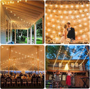 Outdoor LED String Lights, 50Ft with 52 Frosted White LED Globe Bulbs, Waterproof for Indoor/Outdoor Use, Perfect for Garden, Bistro, Pergola, Tents & Decorations, White by TinyTreasures Baby Boutique