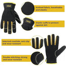 HLDD HANDLANDY Mens Leather Gardening Gloves, Utility Work Gloves for Gardening, Yardwork, Construction, Mechanics by GreenHaven Gardens