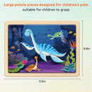 SYNARRY Large Dinosaur Wooden Puzzles for Kids 4 in 1 Gift Box(12.2 * 9.4 in) - FSC Certified, Jigsaw Puzzles for Kids Ages 4-6, Dinosaur Toys Gifts for 3 4 5 Year Old Boys Girls by TinyTreasures Baby Boutique