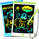 TEKFUN 2 Pack LCD Writing Tablet with Pen Cord, 8.5in Erasable Doodle Board Mess Free Drawing Pad for Kids, Car Trip Educational Toys Birthday for 3 4 5 6 7 Girls Boys (Blue*Green) by TinyTreasures Baby Boutique