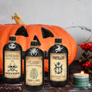 Uiifan 31 Pcs Halloween Potion Bottles Set Including Glass Apothecary Bottles with Cork Stickers and Pendants Halloween Decorations Indoor Party Supplies(Black,16 oz) by CozyNest Decor