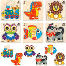QUOKKA Wooden Puzzles for Toddlers 3-4 - 6XSET Toddler Puzzles Ages 3-4 - Wood Learning Montessori Toys 3-5 Year Old - Preschool Animal Travel Game Gift for Boys & Girls by TinyTreasures Baby Boutique