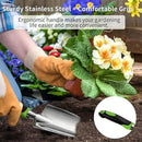 Gardening Hand Tool Set 3 Pack - MDSXO Heavy Duty Gardening Kit with Non-Slip Soft Ergonomic Handle, Great Garden Gift for Women Men[Stainless Steel] by GreenHaven Gardens