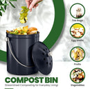 Utopia Kitchen Compost Bin for Kitchen Countertop, 1.3 Gallon Compost Bucket for Kitchen with Lid, Includes 1 Spare Charcoal Filter (Dark Purple) by GreenHaven Gardens